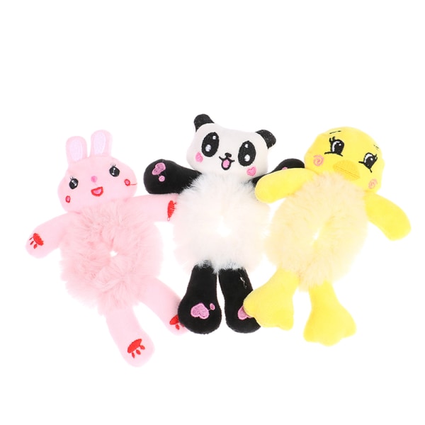 Plysch hårrep Groda Panda Elastisk hästsvanshållare Scrunchies 1#