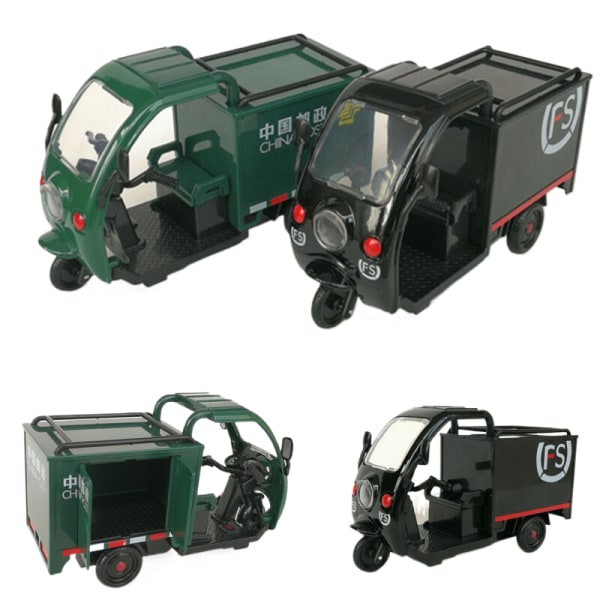 Dollhouse Miniature Mini e Small Pulling Express Delivery Vehic Black