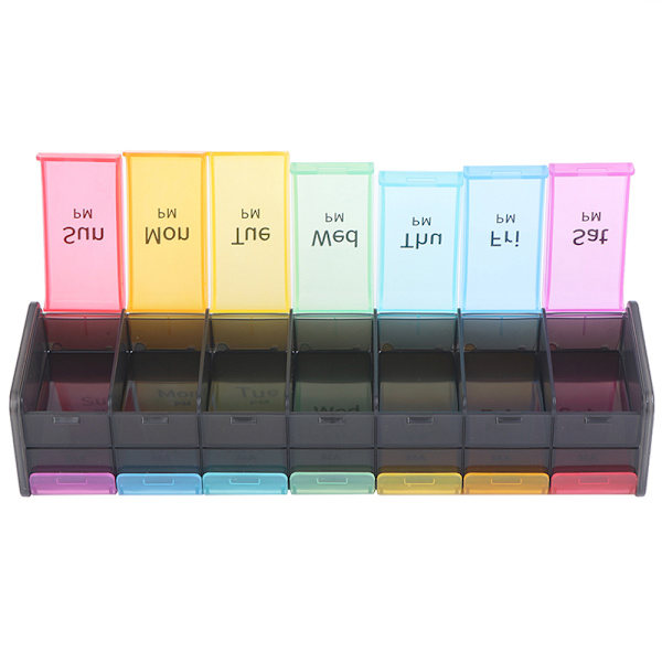 7 Days Pill Organizer Dobbeltsidig pilleboks Ekstra stor pille Ca