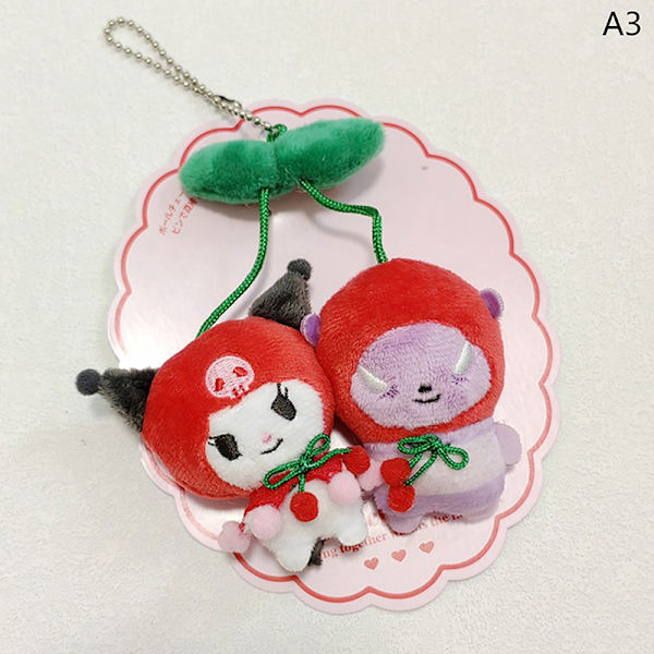 Cherry plysch docka hänge Kawaii mjuk fylld nyckelring prydnad A3