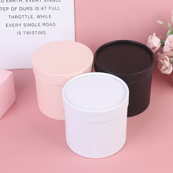 1 st rund blomsterpapperslåda förvaringshink presentförpackning Pink