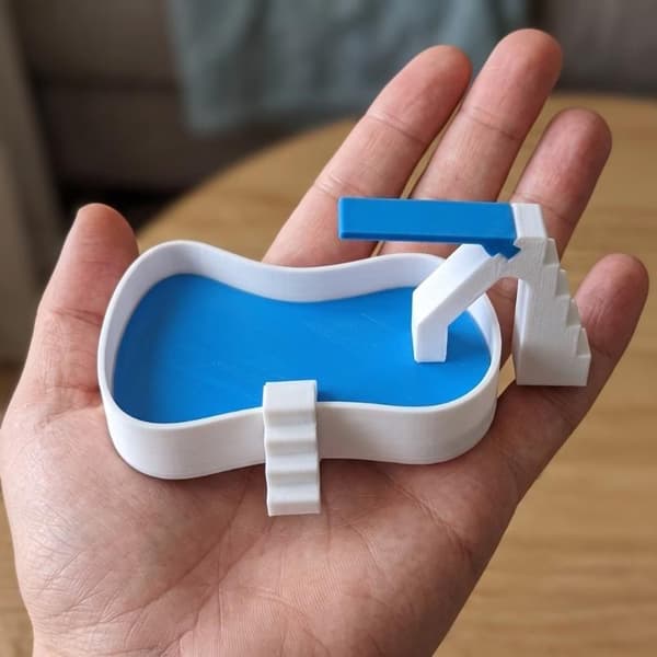Mini dukkehus pool simulering miniature gårdhave udendørs svømning A3