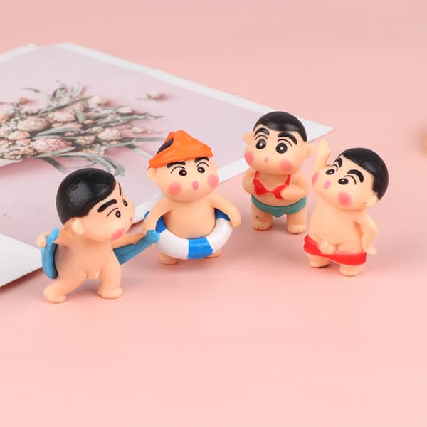4 Stk Crayon Shin-Chan Anime Figurer Desktop Model Bil Ornament