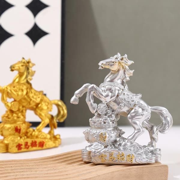 Kreativ messinghest og abe e Statue Nøglering Vedhæng Hjem Silver