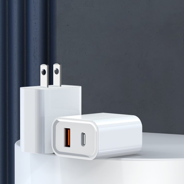 20W USB Type-C PD Dual Ports Lader For Iphone 14 15 Fast Char EU-Plug