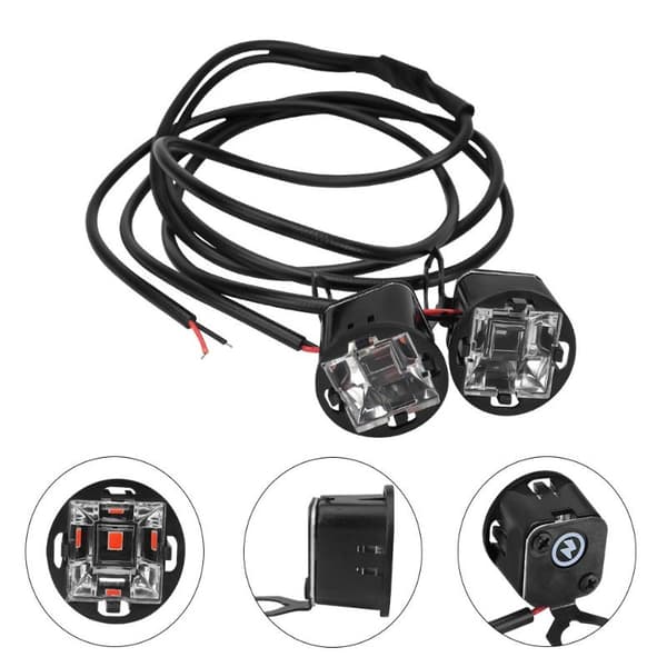 2 stk. motorcykelspejllys LED-spotlight advarselsblinklys