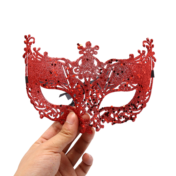 Venedig Sexig Golden Fox Mask Maskeraddräkt Dansmask Black