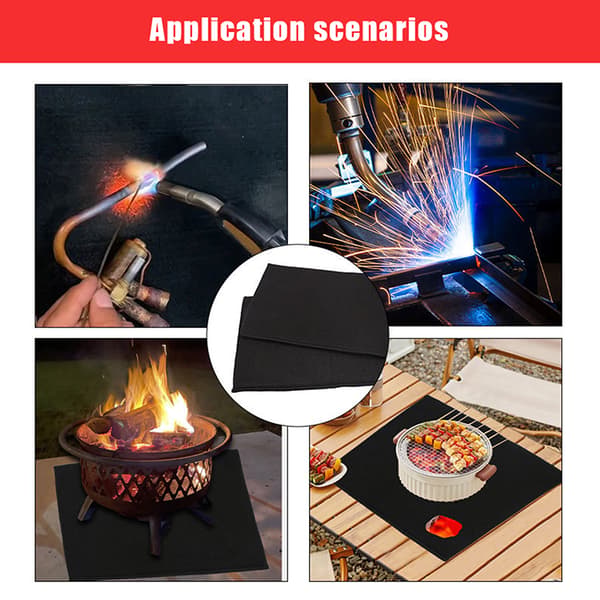 Brandsäker dyna Svetsning Skyddsfilt Isoleringsdyna Högtemperatur 2Pcs