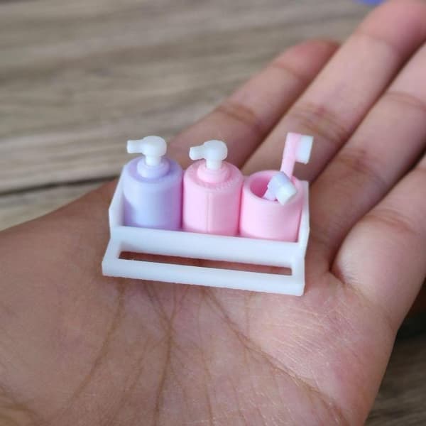 1 sett 1/12 dukkehus miniatyrmøbler tilbehør leketøykopp tannpasta A9