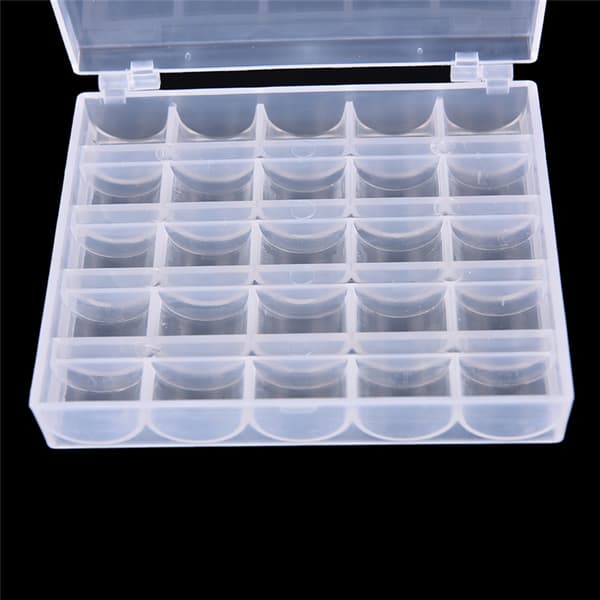 25 celler tomme spoler, spoler, æske, symaskine, spolekasse, organi White 13*10.5*2.6cm