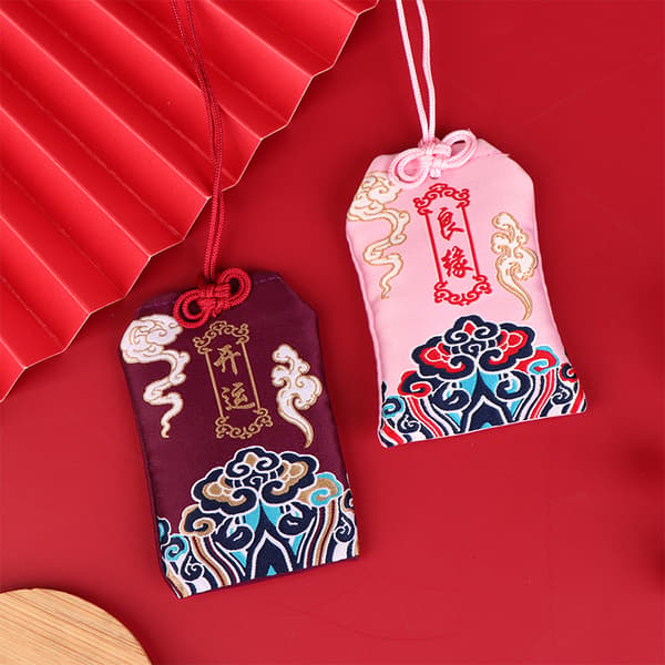 Ancient Style Broderi Bønnetaske Bærbar Antik Sachet Pen Blue
