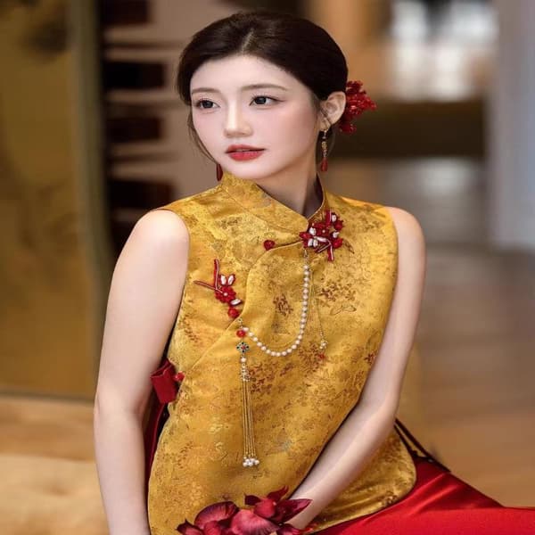Kvinder Hanfu Imiteret Perle Broche Mode Smykker Lang Hængende A1
