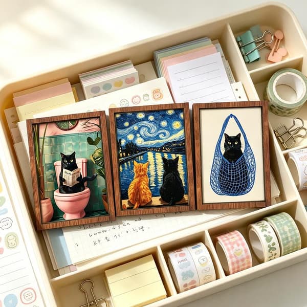 Stjernenattkatter Mini Kunsttrykk A3