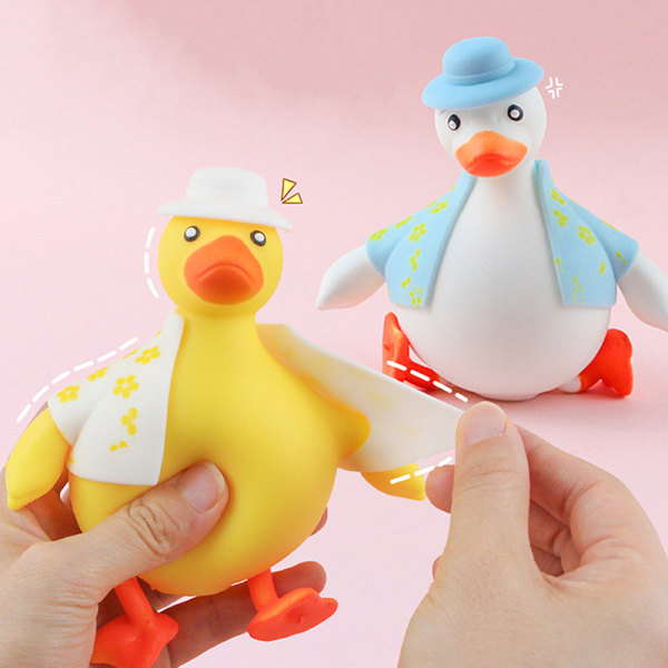 Cartoon Dress Up Duck Toy Silikon Pinch Decompression Toy A4