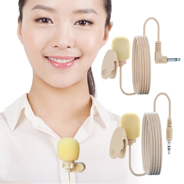 3,5 mm Lavalier trådad mikrofon Röstförstärkare Bärbar Invisi 3.5mm L shaped plug
