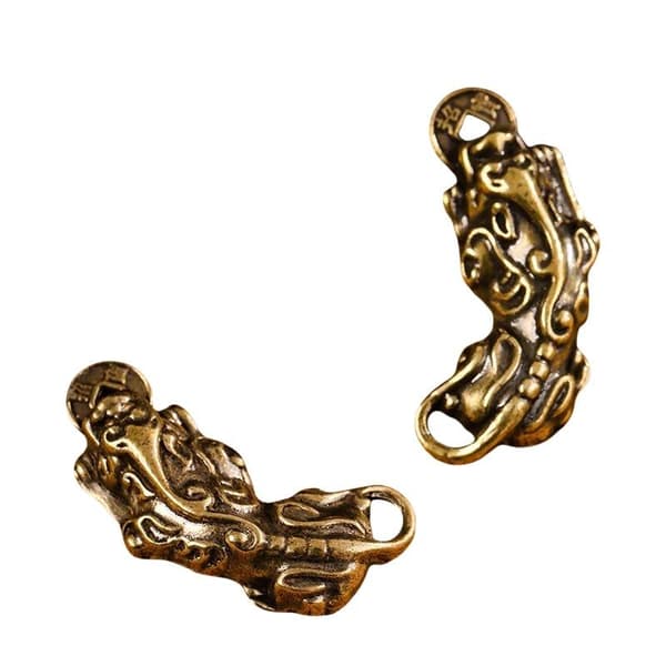 Kobber Mythisk Væsen Pixiu Miniature Figurer Ornamenter Messing A1