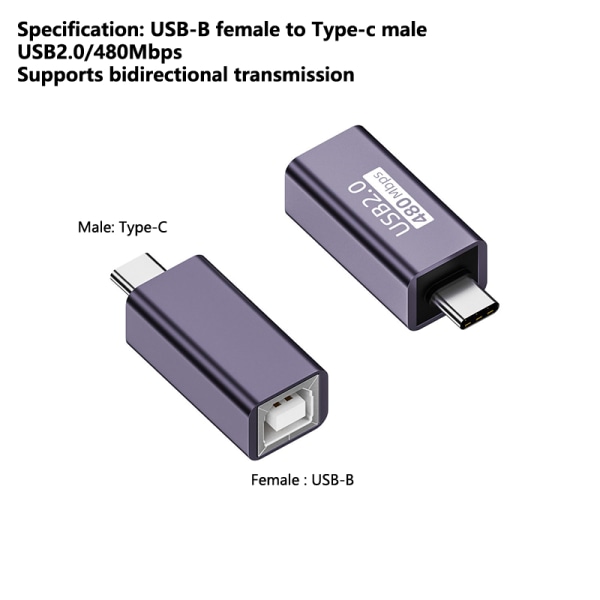 USB-B til Type-C Mini USB-adapter for skriver Micro-USB Converte A4