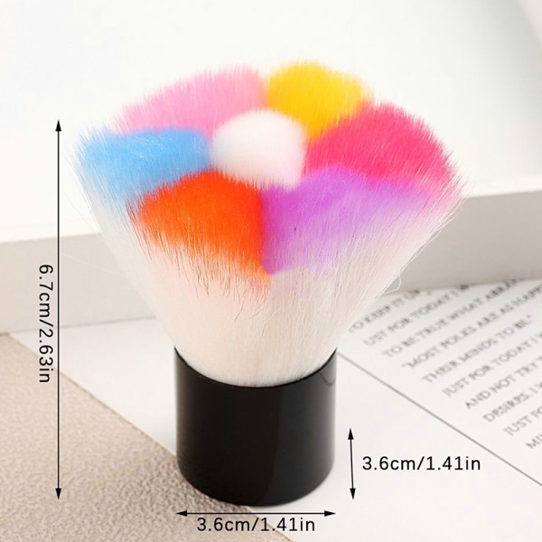 Rainbow Nail Art Dust Brush Myk Glitter Powder Cleaner Brush N RA03