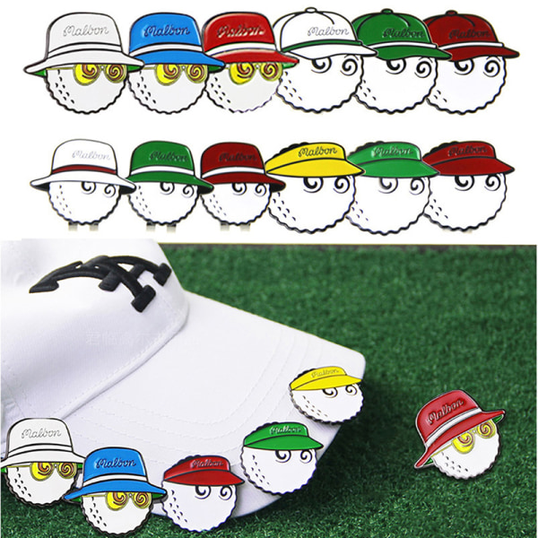 1 stk Golf Cap Clips Mark Golf Ball Posisjon Avtakbar golfhatt M White B