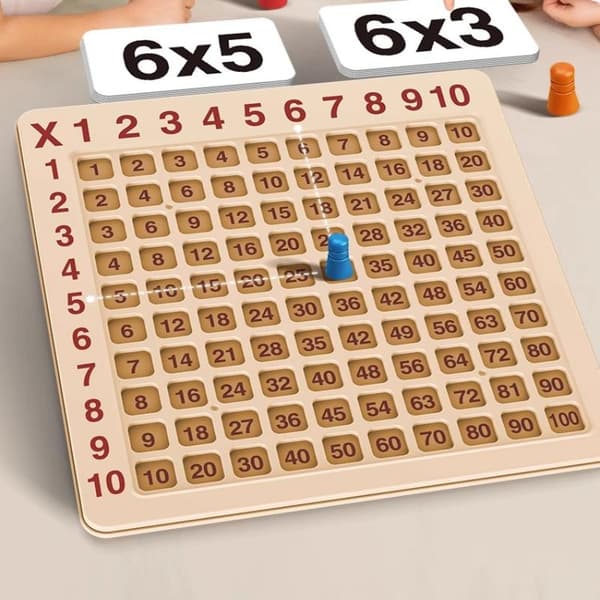 99 Multiplikasjonsbrettspill i tre Montessori for barn læring Ed 1Set