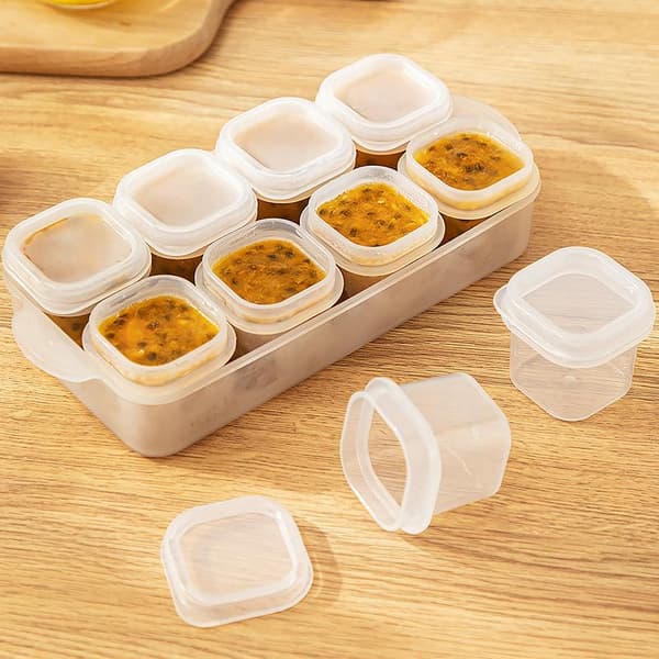 Minifrysbox med lock sås sylt konserveringslåda färskhållning 6Pcs