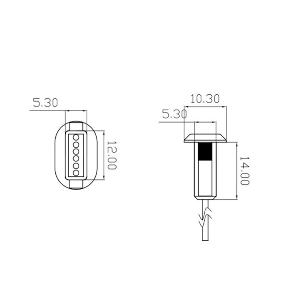 4 Pin Press Type USB-kontakt Type-C Vanntett Med PH 2.0 Fe White WithoutPH2.0
