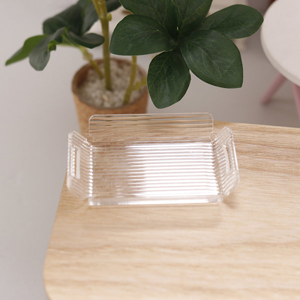 1:12 Dukkehus Miniatyr Transparent Stripe Skuff Middagstallerken M Striped tray