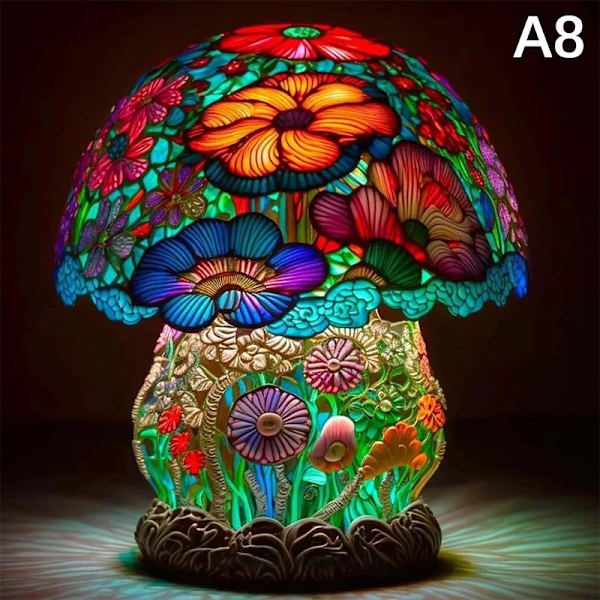 Vintage Stained Glass Series Lamper Mushroom Snail Octopus A8