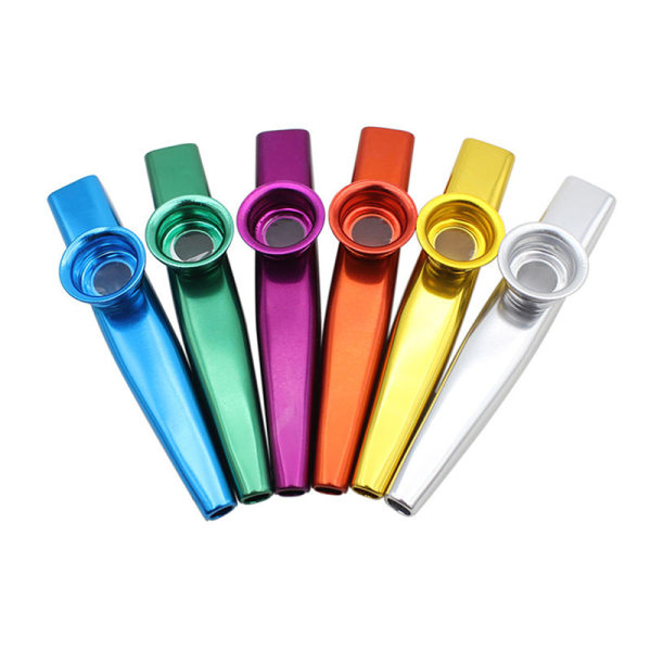 1kpl Random Color Fashion Metal Kazoo Harmonica Mouth Flute