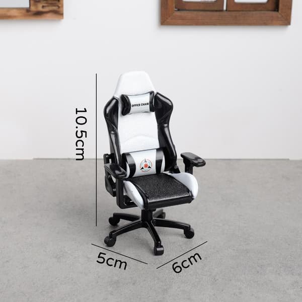 Mini Gaming Stol Modell Dockhus Roterbar Fåtölj Miniatyr White
