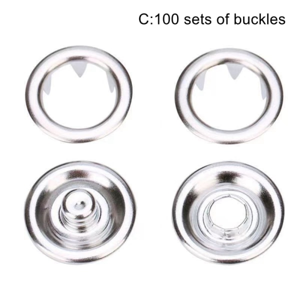 Sarjat Snap Fasteners Kit Tool Metal Snap Buttons Renkaat Fastilla C