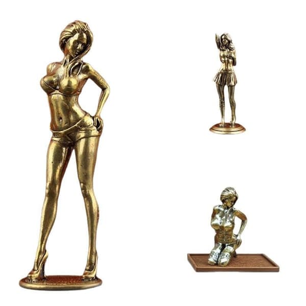 Legeringsfinish Feminin Statue Utsøkt Håndverk Retro Estetikk A3