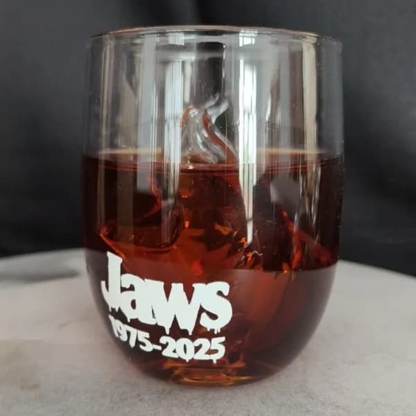 3D Haj Glas Kopp Stamfritt Vinglas Roligt Transparent Vatten A