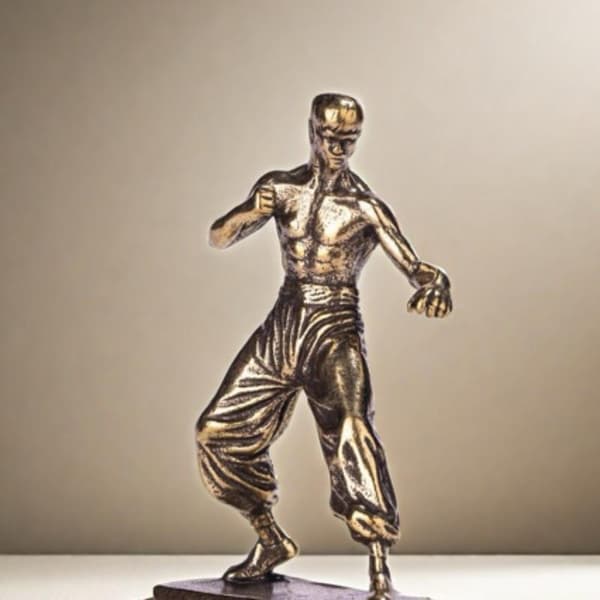 Legering Kung Fu Statue Med Vintage Finish Udsøgte Detaljer Til