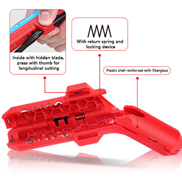 Wire Stripper Puristuspihdit Puristustyökalu Kaapelin kuorintalanka Red