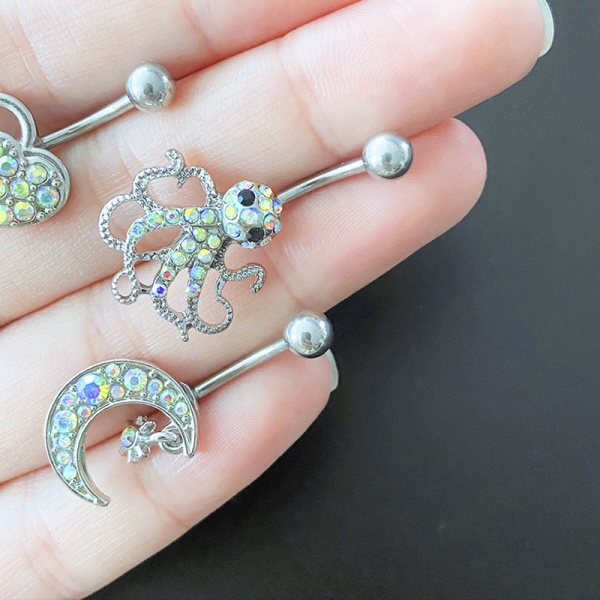 Zircon Starmoon Octopus Mage Navlepiercinger Sexy Belly Ring B A1