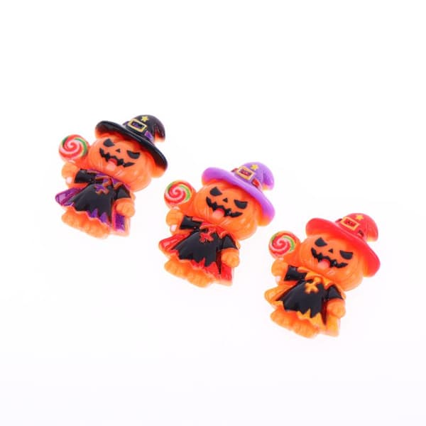 5 stk. Halloween Græskar Troldmand Jack Harpiks Charms Til DIY Hallowe Red