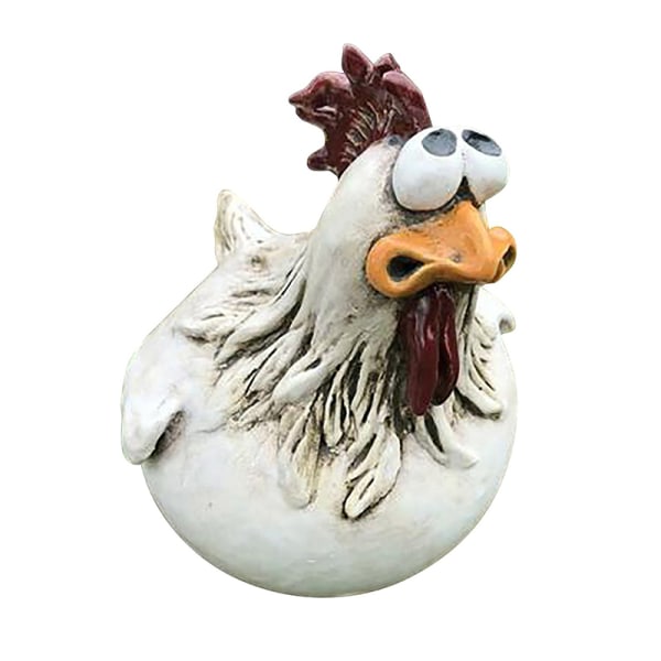 Big Eye Chicken Garden Skulptur Kyckling Lawn staket dekorera C