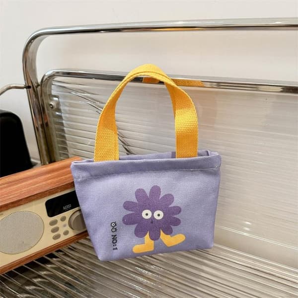 Lerretspose i n-stil Små vesker Damehåndveske Mini Håndsnack B Purple