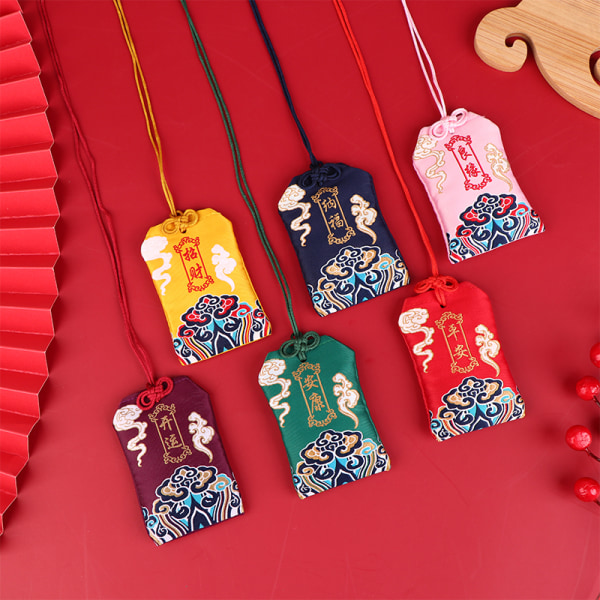 Ancient Style Broderi Bønnetaske Bærbar Antik Sachet Pen Blue