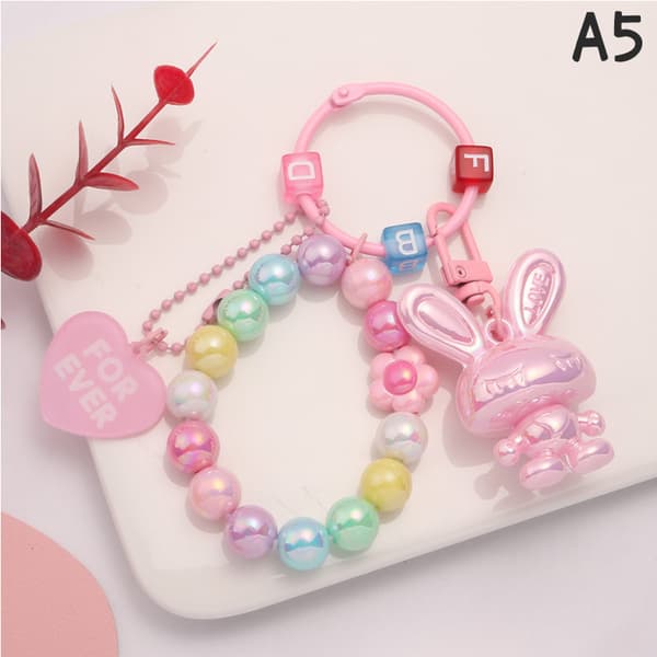 e Duck Candy Color Nøglering Smile Beads Nøglering Dame tegnebog A5