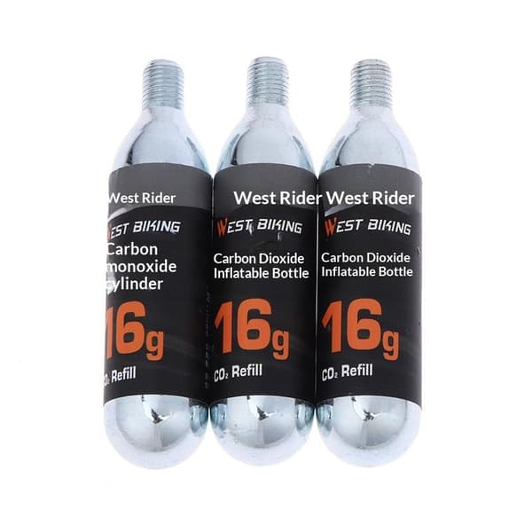 3/6/9 stk. 16g CO2 patron med gevindforbindelse cykeldæk I 3PCS