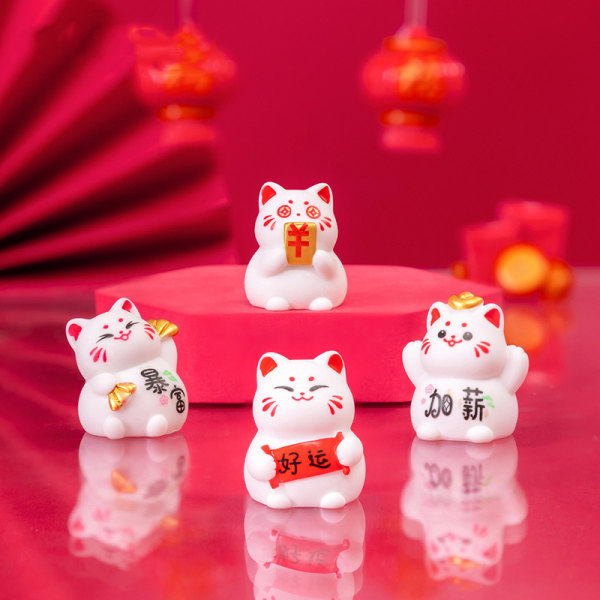 Miniature og Lucky Cat figurer Micro Landscape Resin Ornament 4