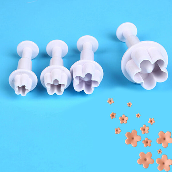 4 st/set DIY bakform blomma form 3D kakformar kexformar