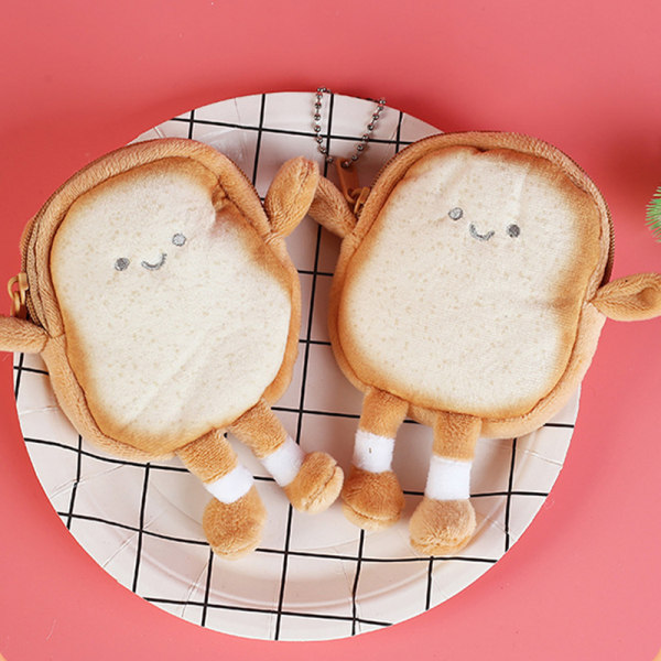 Kawaii Toast Plys møntpung Creative e Bread Møntpose vedhæng