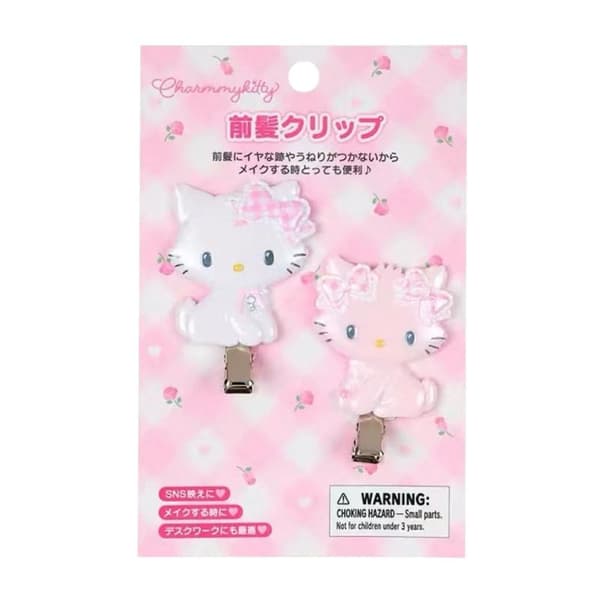 2 st Kawaii KT Katt Hårnål Tecknad Flicka Lugg Sidoklämma HelloKi A2