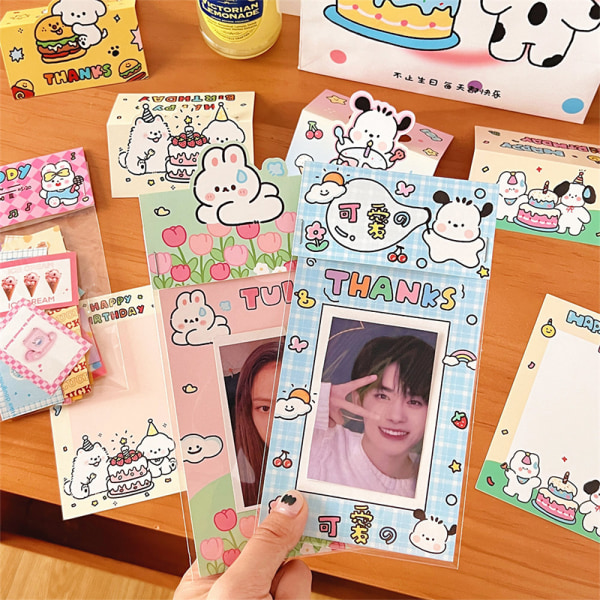 10 STK Dog Kawaii Card Memo Pad Emballage Kortsæt Materiale Papir 6