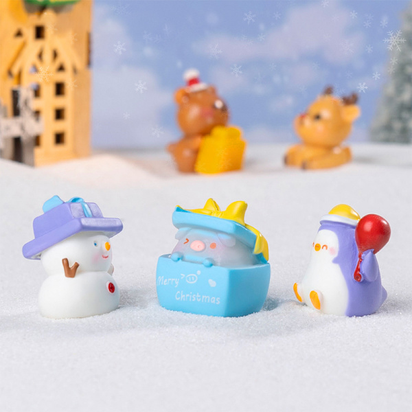 Mini Juldekoration Snögubbe Träd Mikrolandskap Ho A8