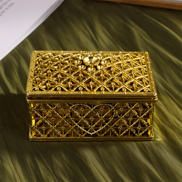 Mini Treasure Storage Smyckeskrin Retro Candy Halsband Örhänge Gold