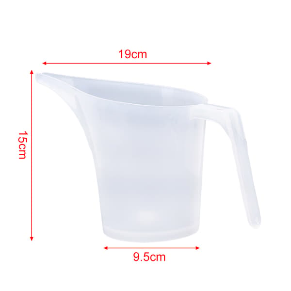 1000ML Mätkopp i Plast med Spetsig Pip, Graderad, för Matlagning